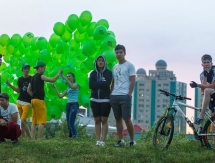 В Казахстане состоялся первый ночной велопробег