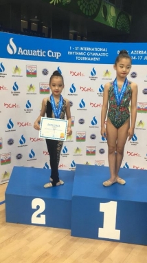 Юные гимнастки из Актау завоевали пять медалей на международном турнире в Баку
