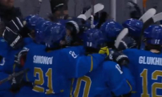 Видео исторической шайбы Казахстана на чемпионате мира по хоккею