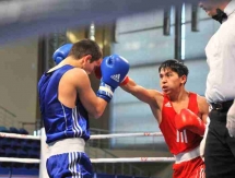 Фоторепортаж с дневной сессии четвертьфиналов чемпионата Казахстана по боксу