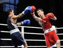 Фоторепортаж с вечерней сессии четвертьфиналов чемпионата Казахстана по боксу