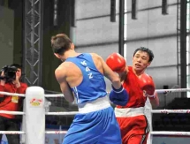 Фоторепортаж с дневной сессии полуфиналов чемпионата Казахстана по боксу