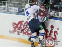 Фоторепортаж с матча КХЛ «Динамо» Рига — «Барыс» 2:3 О. Т