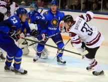 Фоторепортаж с матча финального Олимпийский отборочного турнира Казахстан — Латвия 2:3