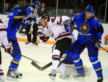 Фоторепортаж с матча финального Олимпийский отборочного турнира Казахстан — Латвия 2:3