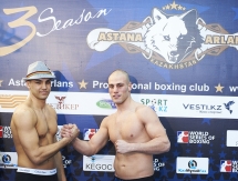 Фоторепортаж с церемонии взвешивания матчевой встречи WSB  «Aстана Arlans» — «German Eagles»