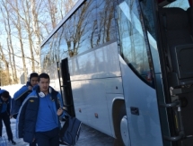 Приезд сборной Казахстана в Елгаву на матч с Россией