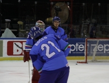 Подготовка команд к матчу между сборными Казахстана и Италии