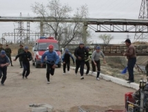 В Актау среди сотрудников ДЧС прошли соревнования, приуроченные ко Дню Победы