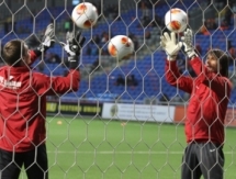 Фоторепортаж с разминки перед матчем Лиги Европы «Шахтер» — «Маккаби»