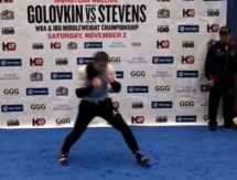 Видео с открытой тренировки Геннадия Головкина в Мэдисон Сквер Гарден 