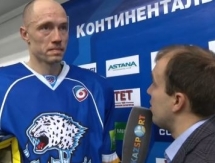 Видеоинтервью Алексея Литвиненко в перерыве матча КХЛ против «Слована»