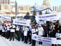 В стране проходит акция в поддержку олимпийской сборной Казахстана