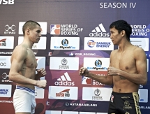 Фоторепортаж с церемонии взвешивания встречи WSB «Astana Arlans» — «Russian Boxing Team»