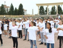 В Усть-Каменогорске прошло массовое выполнение гимнастических упражнений 