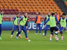 Фоторепортаж с предыгровой тренировки сборной Казахстана