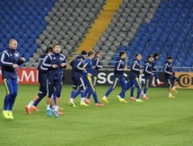 Фоторепортаж с предматчевой тренировки сборной Казахстана