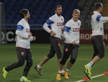 Фоторепортаж с предматчевой тренировки сборной Чехии