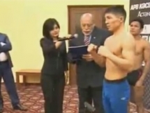 В Астане накануне матча APB прошла процедура взвешивания