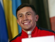 Фоторепортаж с пресс-конференции боя Головкин — Мюррей