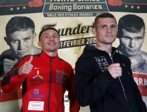 Фоторепортаж с пресс-конференции боя Головкин — Мюррей