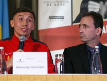 Фоторепортаж с пресс-конференции боя Головкин — Мюррей