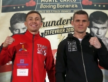 Фоторепортаж с пресс-конференции боя Головкин — Мюррей