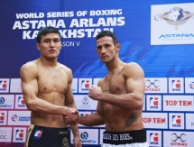 Фоторепортаж с церемонии взвешивания матча WSB «Astana Arlans» — «Italia Thunder»