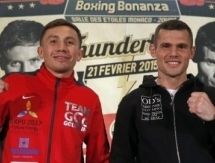 Фоторепортаж с пресс-конференции боя Головкин — Мюррей