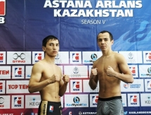 Фоторепортаж с церемонии взвешивания матча WSB «Astana Arlans» — «Rafako Hussars Poland»