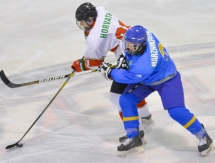 Фоторепортаж с матча первого дивизиона юниорского чемпионата мира Казахстан — Венгрия 6:5