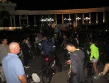 Как проходил ночной велопробег в Алматы