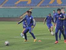 Фоторепортаж с предыгровой тренировки молодежной сборной Казахстана