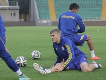 Фоторепортаж с предыгровой тренировки молодежной сборной Казахстана