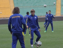 Фоторепортаж с предыгровой тренировки молодежной сборной Казахстана
