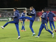 Фоторепортаж с предыгровой тренировки сборной Казахстана в Латвии