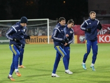 Фоторепортаж с предыгровой тренировки сборной Казахстана в Латвии