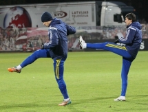Фоторепортаж с предыгровой тренировки сборной Казахстана в Латвии