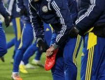 Фоторепортаж с предыгровой тренировки сборной Казахстана в Латвии