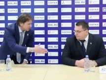 Видео послематчевой пресс-конференции игры КХЛ «Барыс» — «Витязь» 4:1
