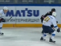 Силовой прием Пушкарева в матче «Амур» — «Барыс» 3:2 вошел в ТОП-10 лучших силовых приемов недели КХЛ