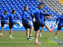 Фоторепортаж с предыгровой тренировки «Астаны»