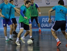 Фоторепортаж с предыгровых тренировок Казахстана и Польши 