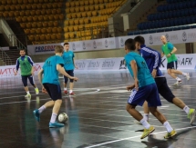 Фоторепортаж с предыгровых тренировок Казахстана и Польши 