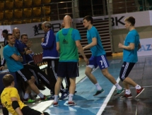 Фоторепортаж с предыгровых тренировок Казахстана и Польши 