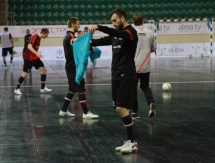 Фоторепортаж с предыгровых тренировок Казахстана и Польши 