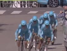 Видео победного финиша «Астаны» на стартовом этапе «Джиро дель Трентино»