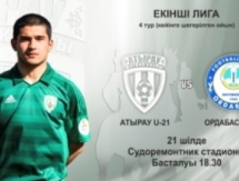 Перенесенный матч «Атырау-U21» — «Ордабасы-U21» пройдет завтра