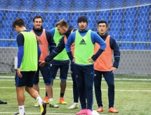 Фоторепортаж с вечерней тренировки «Окжетпеса» на «Астана Арене»