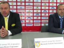 Видео послематчевой пресс-конференции игры ВХЛ «Сарыарка» — «Химик» 3:1